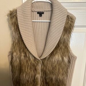 Faux fur sweater vest